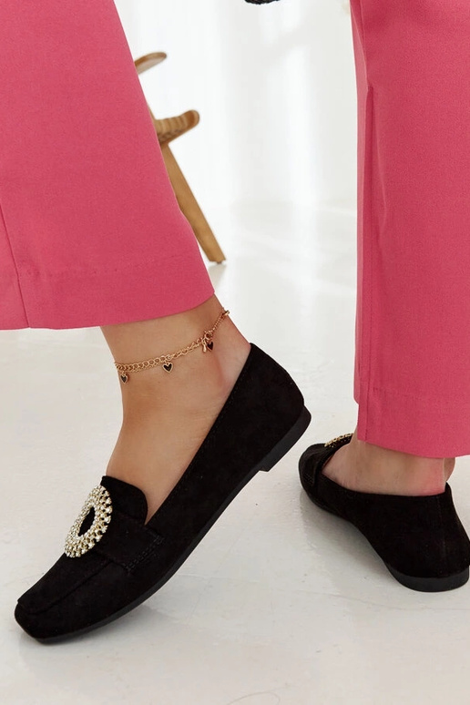 Mocassins noirs ornés de zircons Celena Mocassins noirs ornés de zircons Celena