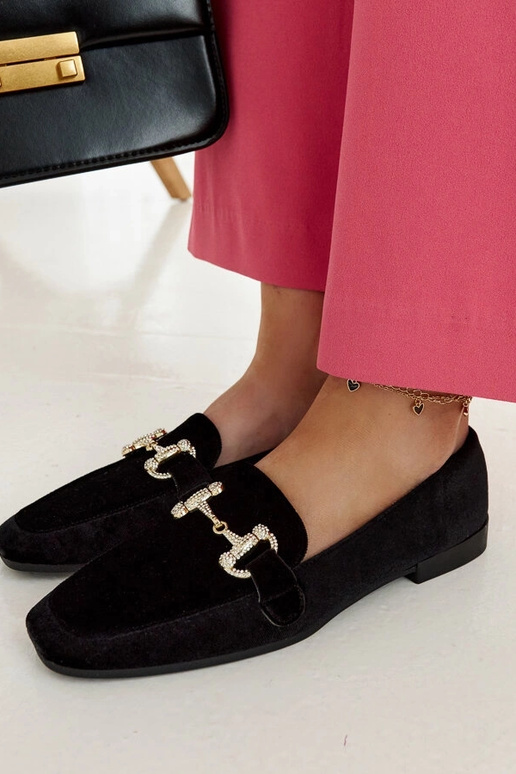 Mocassins en velours noir avec... Mocassins en velours noir avec...