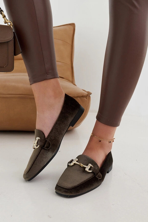 Fabrizia mocassins en velours verts... Fabrizia mocassins en velours verts...