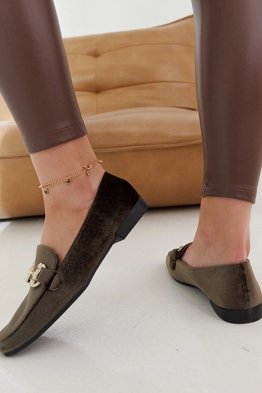 Fabrizia mocassins en velours verts... Fabrizia mocassins en velours verts...