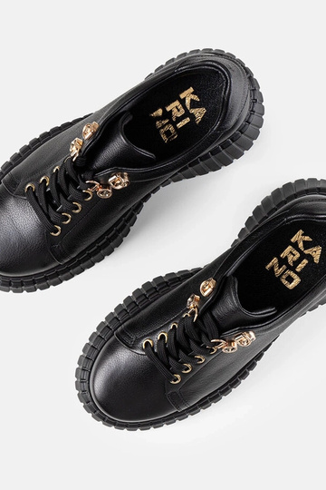 Baskets en cuir noires à... 2