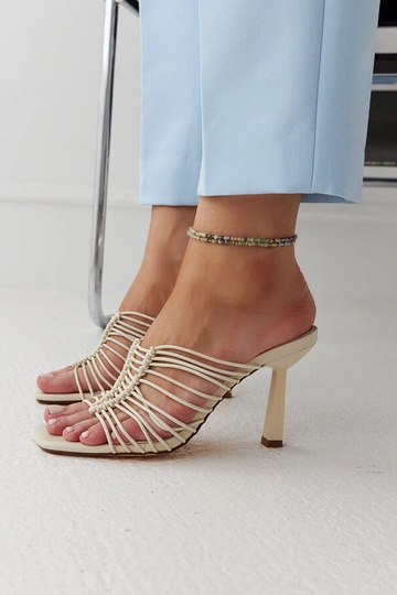 Mules à talons hauts Borna beige clair 2