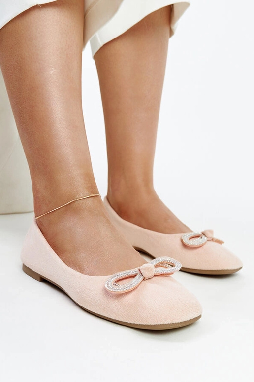 Ballerines rose clair avec noeud Gaillou