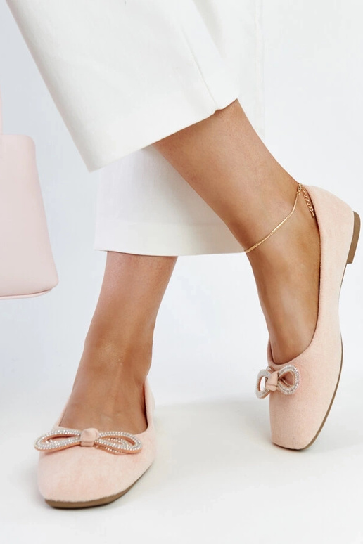 Ballerines rose clair avec noeud Gaillou