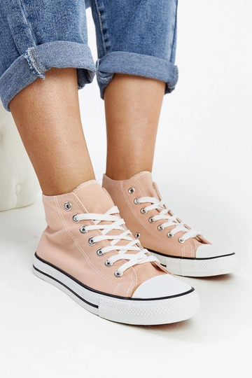 Baskets montantes Eliska rose clair