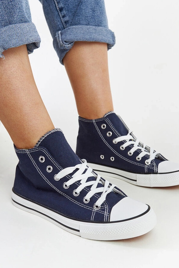 Baskets montantes bleu marine Eliska