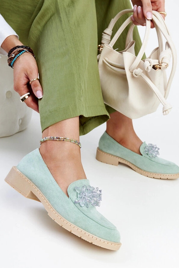 Mocassins en daim vert...