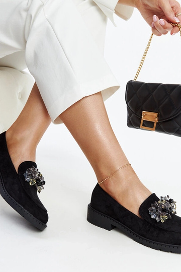 Mocassins en daim noir avec... 2