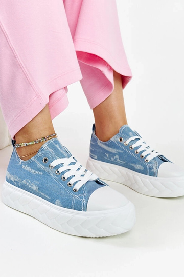 Baskets hautes plateformes bleues Almaz
