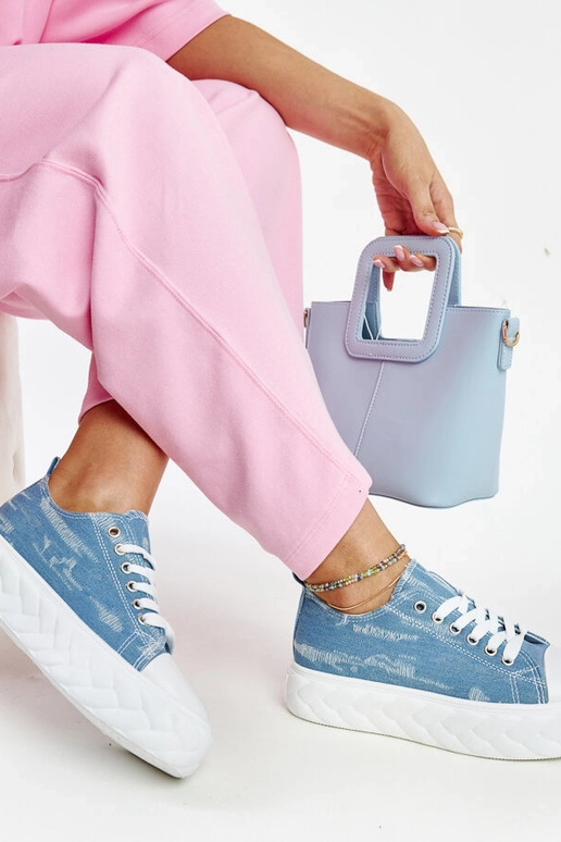 Baskets hautes plateformes bleues Almaz