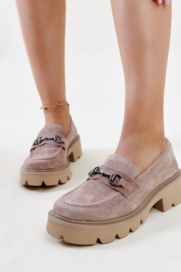 Mocassins en cuir beige... 2