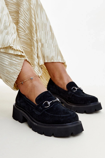 Mocassins en cuir noir Vinceza