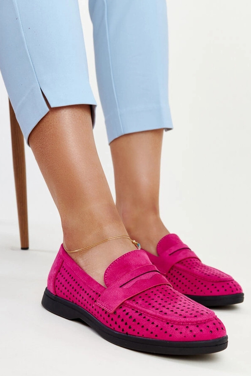 Mocassins en daim rose foncé Vinceza