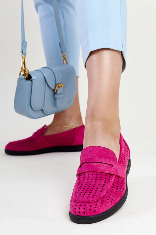 Mocassins en daim rose foncé Vinceza