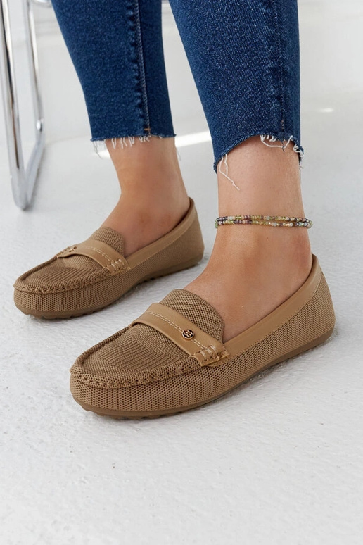 Mocassins en tissu beige Fombio