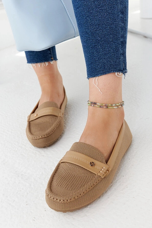Mocassins en tissu beige Fombio