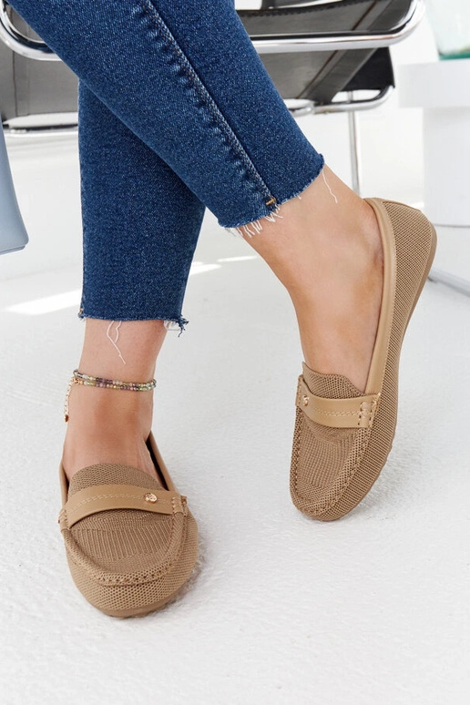 Mocassins en tissu beige Fombio