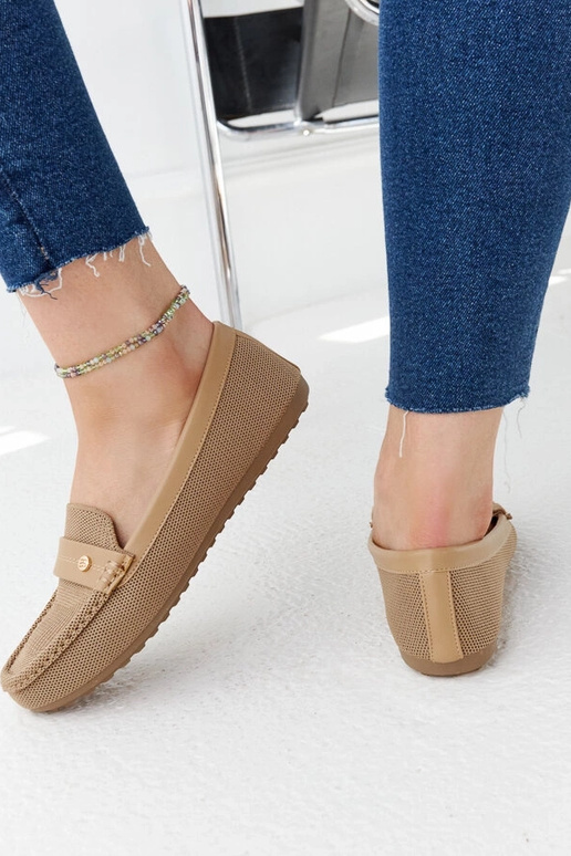 Mocassins en tissu beige Fombio
