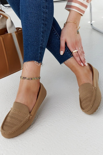 Mocassins en tissu beige Fiammetta 2
