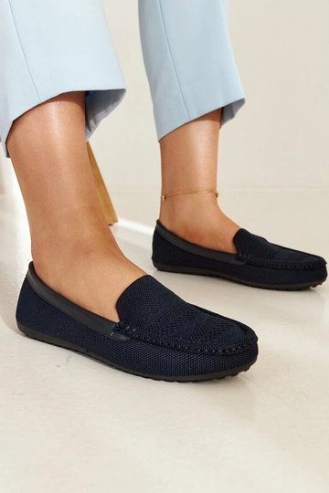 Mocassins en tissu bleu...