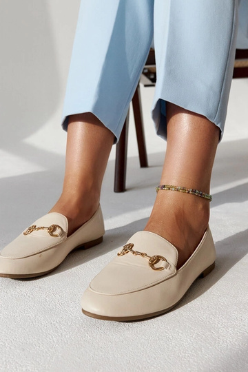 Mocassins beiges à boucle Erminia