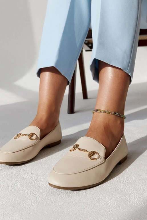 Mocassins beiges à boucle Erminia Mocassins beiges à boucle Erminia