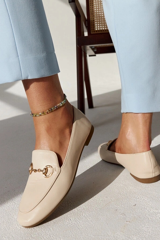 Mocassins beiges à boucle Erminia Mocassins beiges à boucle Erminia