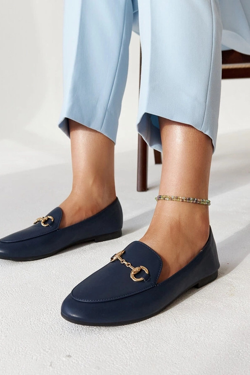 Mocassins bleus avec boucle Erminia