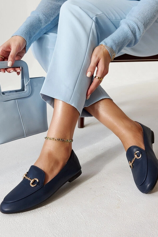 Mocassins bleus avec boucle Erminia