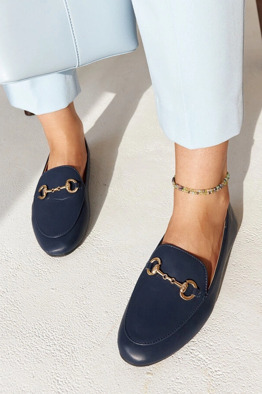 Mocassins bleus avec boucle Erminia