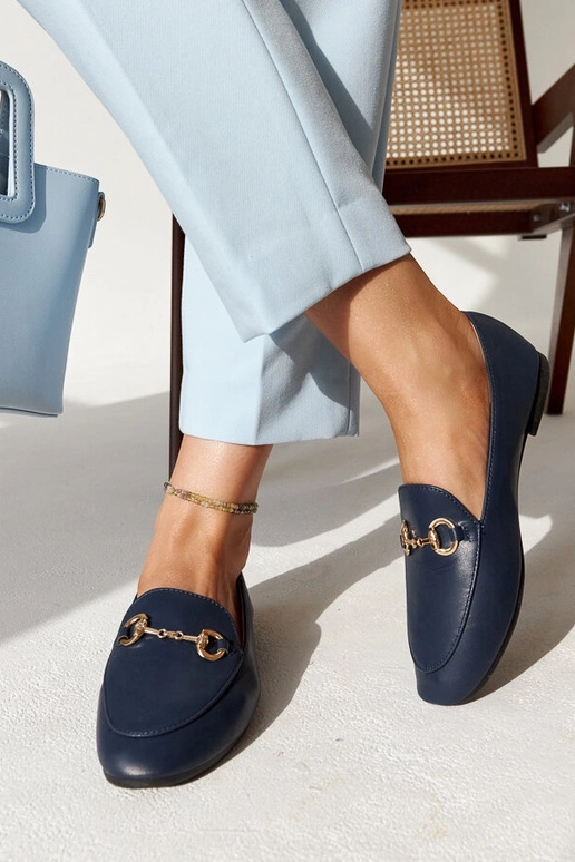 Mocassins bleus avec boucle Erminia