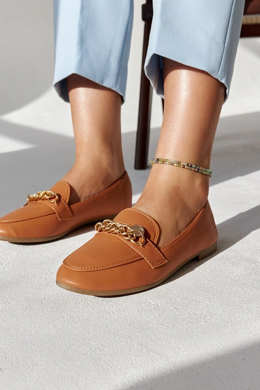 Mocassins à chaîne Scaletta Marron chaud