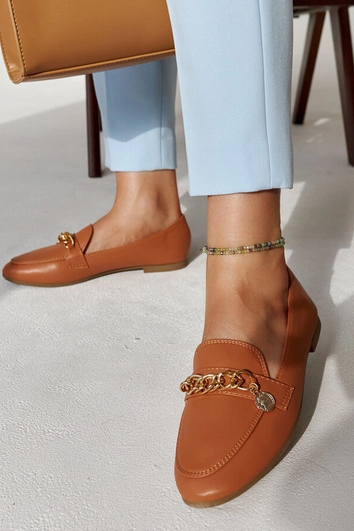 Mocassins à chaîne Scaletta Marron chaud