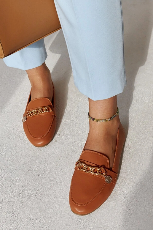 Mocassins à chaîne Scaletta Marron chaud