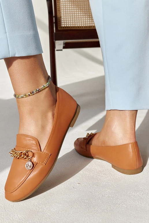 Mocassins à chaîne Scaletta Marron chaud