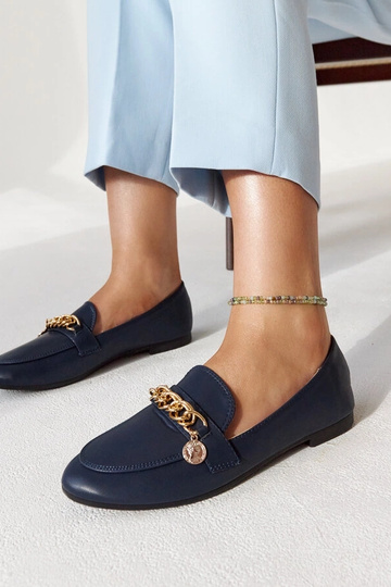 Mocassins bleu marine à...