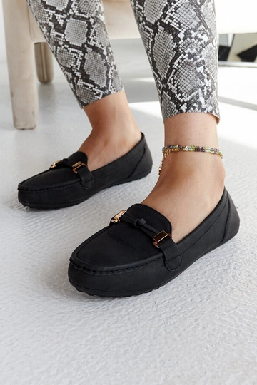 Mocassins Scafati noirs avec finition mate