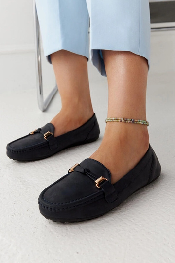 Mocassins Scafati bleu marine finition mate