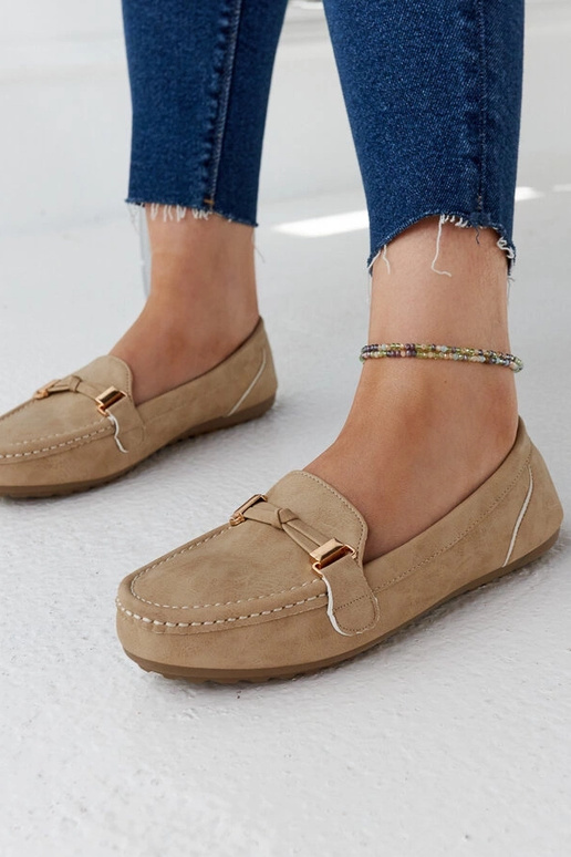 Mocassins Scafati beiges avec... Mocassins Scafati beiges avec...