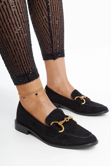 Mocassins noirs avec boucle Gibarti