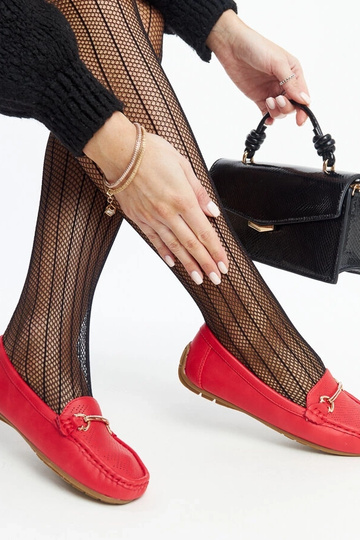 Mocassins rouges à boucle décorative Adila