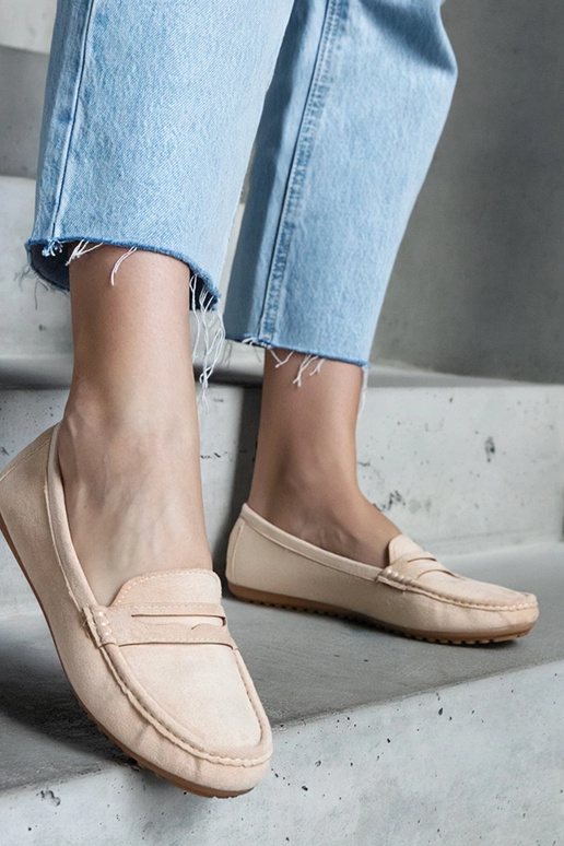 Mocassins beiges en suède synthétique...