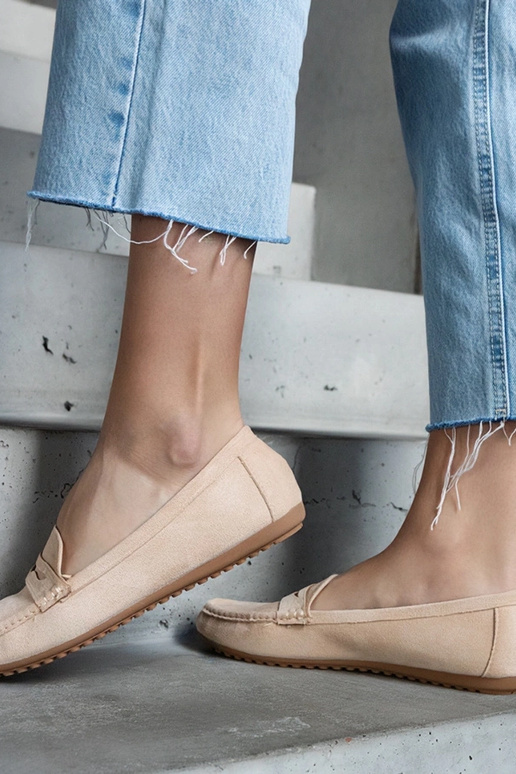 Mocassins beiges en suède synthétique...