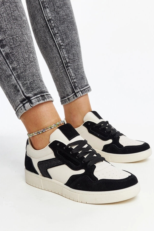 Baskets à paillettes noires et...