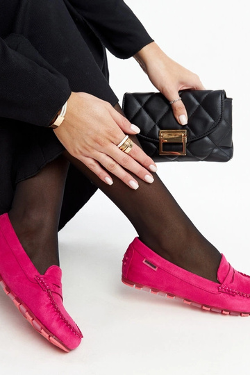 Mocassins en daim rose foncé Nafisah