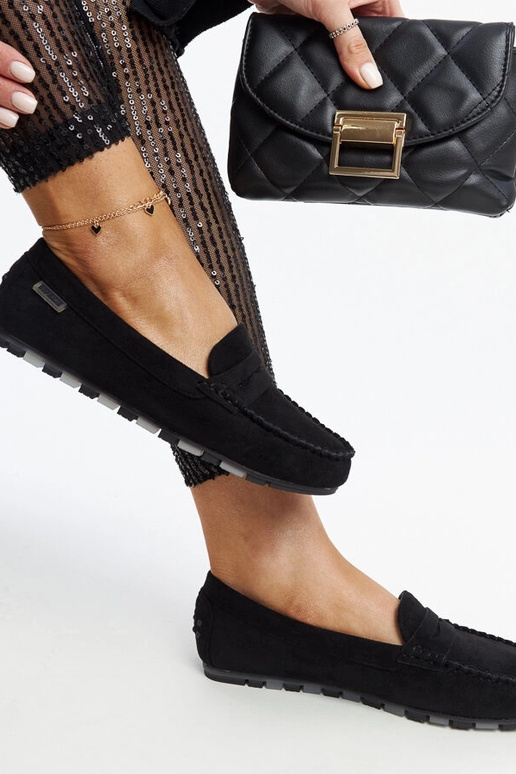 Mocassins en daim noir Nafisah