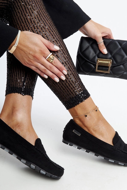 Mocassins en daim noir Nafisah