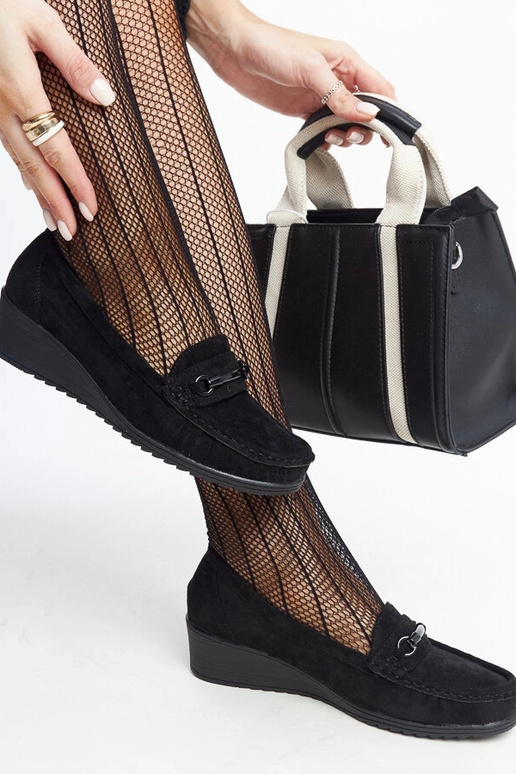 Mocassins compensés noirs par Amel