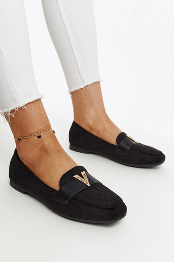 Mocassins noirs avec décoration Namal