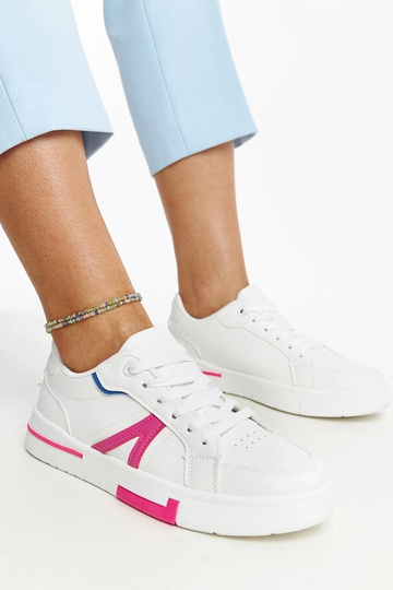 Baskets blanches avec Zorica rose